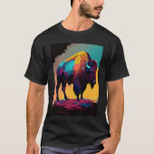 American Buffalo Animal Pop Bison Grilling 1 T-Shirt (Vorderseite)