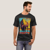 American Buffalo Animal Pop Bison Grilling T-Shirt (Vorne ganz)