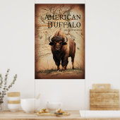 American Buffalo auf Karte Poster (Küche)