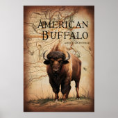 American Buffalo auf Karte Poster (Vorne)
