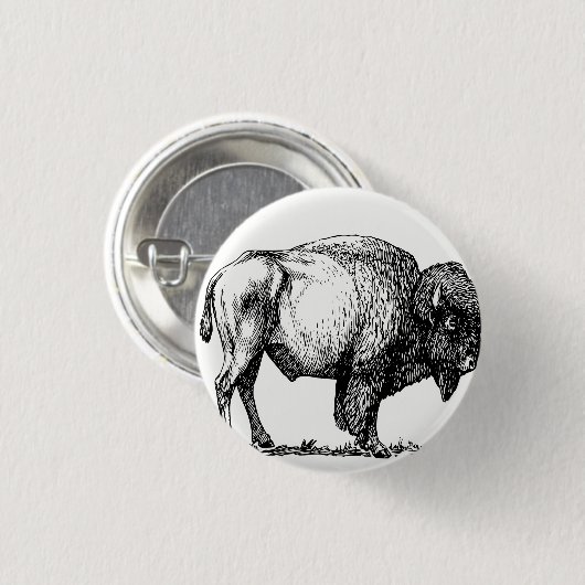 American Buffalo Bison Button (Vorne & Hinten)