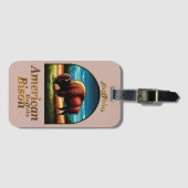 American Buffalo Bison Gepäckanhänger (Vorderseite (Horizontal))