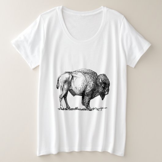 American Buffalo Bison Große Größe T-Shirt (Design vorne)