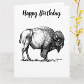 American Buffalo Bison Karte (Gelbe Blume)
