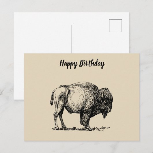 American Buffalo Bison Postkarte (Vorne/Hinten)