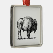 American Buffalo Bison Silbernes Ornament (Rechts)