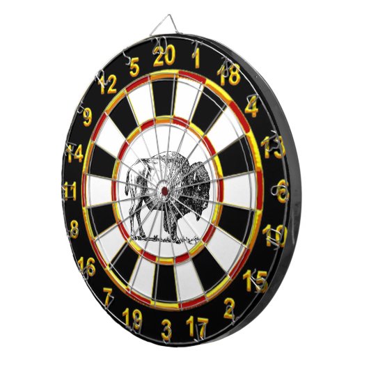 American Buffalo Bison und vergoldete Zahlen Dartscheibe (Vorderseite rechts)