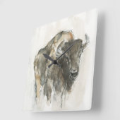 American Buffalo I Quadratische Wanduhr (Winkel)
