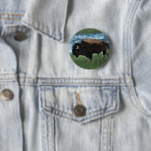 American Buffalo oder Bison Illustration Button (Beispiel)