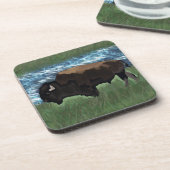American Buffalo oder Bison Illustration Getränkeuntersetzer (Linke Seite)