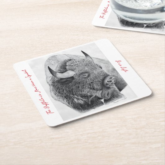 American Buffalo Rechteckiger Pappuntersetzer (angewinkelt)