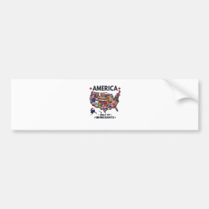 American Builed by Immigrations Patriotic American Autoaufkleber