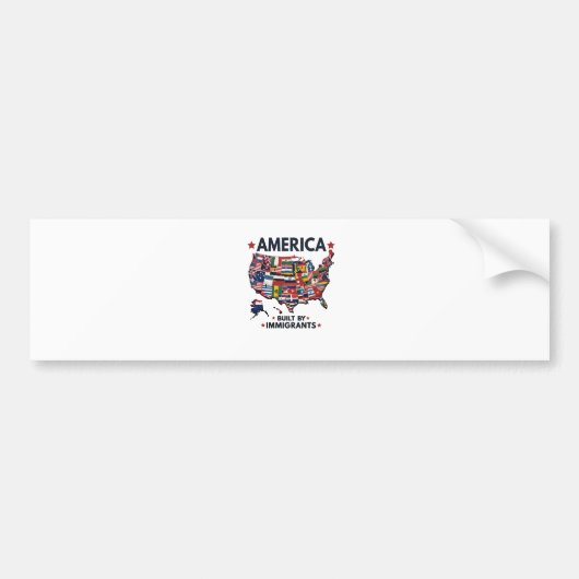 American Builed by Immigrations Patriotic American Autoaufkleber (Vorne)