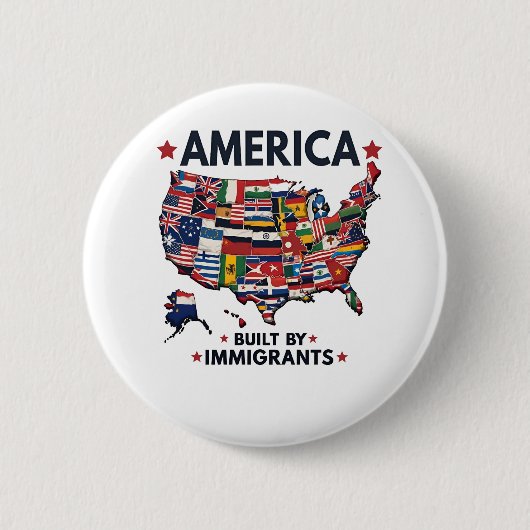American Builed by Immigrations Patriotic American Button (Vorderseite)