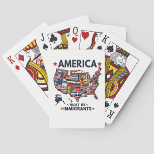 American Builed by Immigrations Patriotic American Spielkarten
