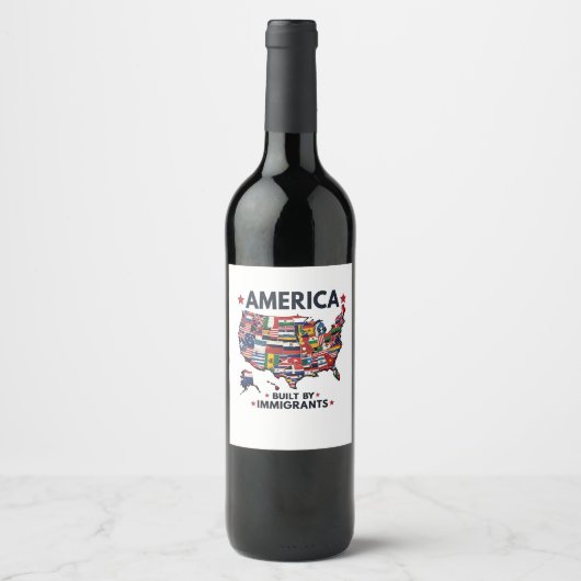 American Builed by Immigrations Patriotic American Weinetikett (Vorderseite)