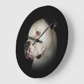 American Bull Dog Portrait Große Wanduhr (Winkel)