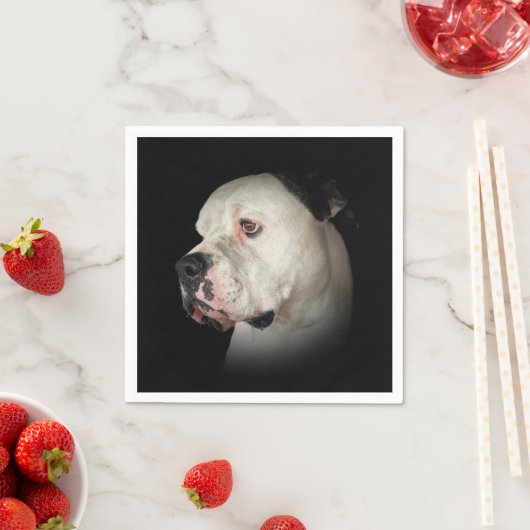 American Bull Dog Portrait Serviette (Beispiel)