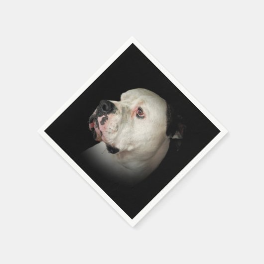 American Bull Dog Portrait Serviette (Ecke)