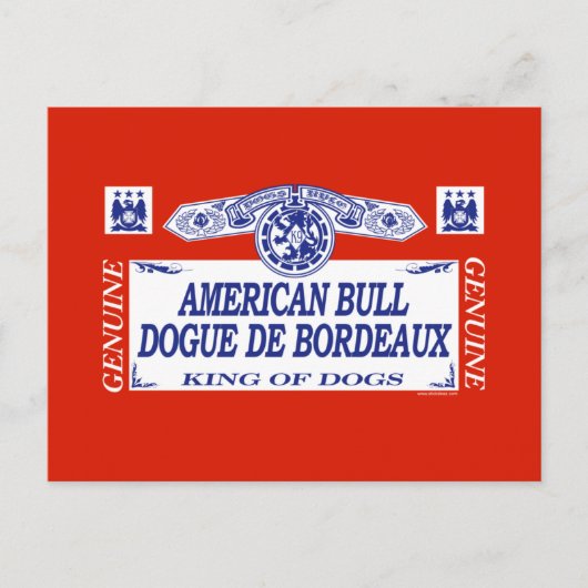 American Bull Dogue De Bordeaux Postkarte (Vorderseite)