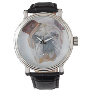 American Bulldog Artistic Pet Portrait Armbanduhr
