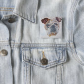 American Bulldog Artistic Pet Portrait Button (Beispiel)