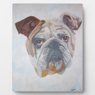 American Bulldog Artistic Pet Portrait Fotoplatte