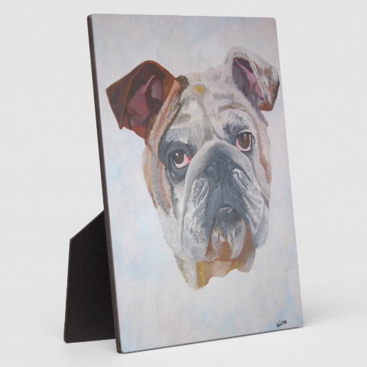 American Bulldog Artistic Pet Portrait Fotoplatte (Seite)