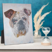 American Bulldog Artistic Pet Portrait Fotoplatte (Seite)
