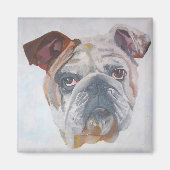 American Bulldog Artistic Pet Portrait Magnet (Vorne)
