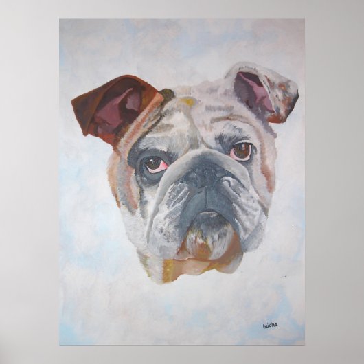 American Bulldog Artistic Pet Portrait Poster (Vorne)