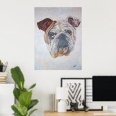 American Bulldog Artistic Pet Portrait Poster (Heimbüro)