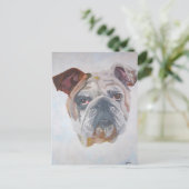 American Bulldog Artistic Pet Portrait Postkarte (Stehend Vorderseite)
