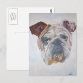 American Bulldog Artistic Pet Portrait Postkarte (Vorne/Hinten)