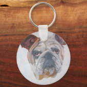 American Bulldog Artistic Pet Portrait Schlüsselanhänger (Vorderseite)