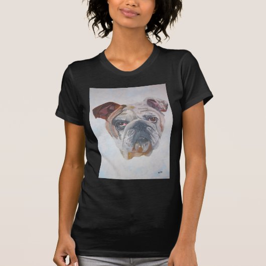 American Bulldog Artistic Pet Portrait T-Shirt (Vorderseite)