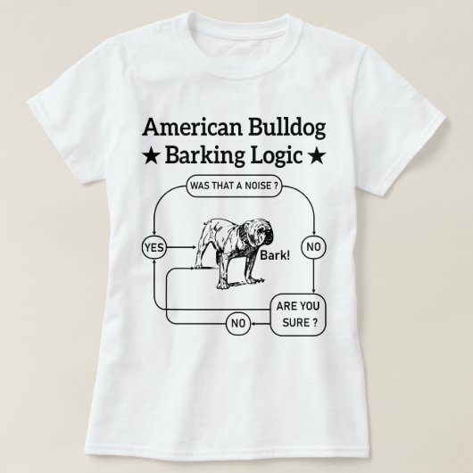 American Bulldog Barking Logic Dogs Liebhaber Welp T-Shirt (Design vorne)
