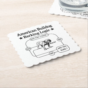 American Bulldog Barking Logic Dogs Liebhaber Welp Untersetzer
