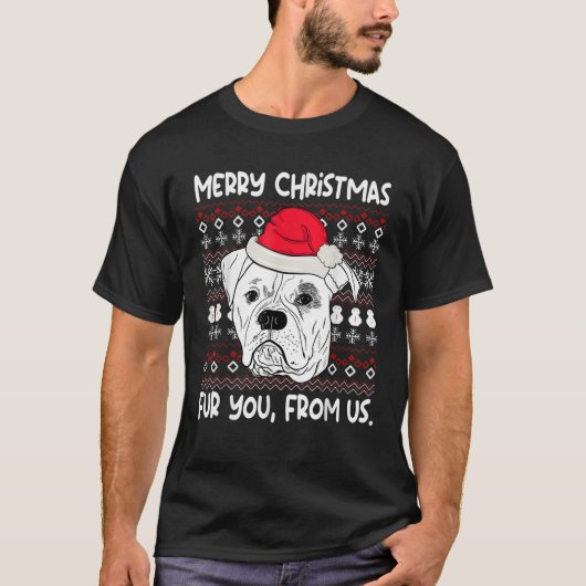 American Bulldog Christmas Funny Birthday Dog Love T-Shirt (Vorderseite)