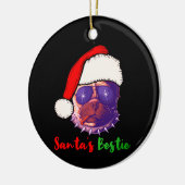 American Bulldog Christmas Santa's Bestie T - Shir Keramik Ornament (Links)