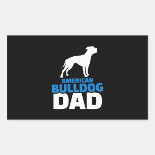 American Bulldog Dad Premium Gift For Bulldog Love Rechteckiger Aufkleber