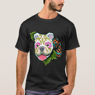 American Bulldog - Day of the Dead Sugar Skull Hun T-Shirt