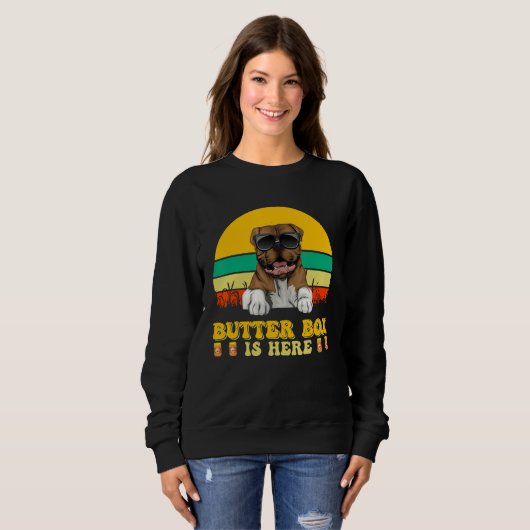 American bulldog Dog Butter Box Is Here Father s D Sweatshirt (Vorne ganz)