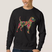 American Bulldog Flower  Dog Silhouette Floral Sweatshirt (Vorderseite)