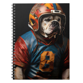 American Bulldog Football Spieler Leather Helm Notizblock