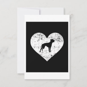 American Bulldog Heart Dog RSVP Karte