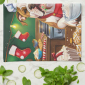 American Bulldog Holiday Baking: Festliche Weihnac Geschirrtuch (Gefaltet)