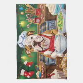 American Bulldog Holiday Baking: Festliche Weihnac Geschirrtuch (Vertikal)