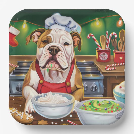 American Bulldog Holiday Baking: Festliche Weihnac Pappteller (Vorderseite)
