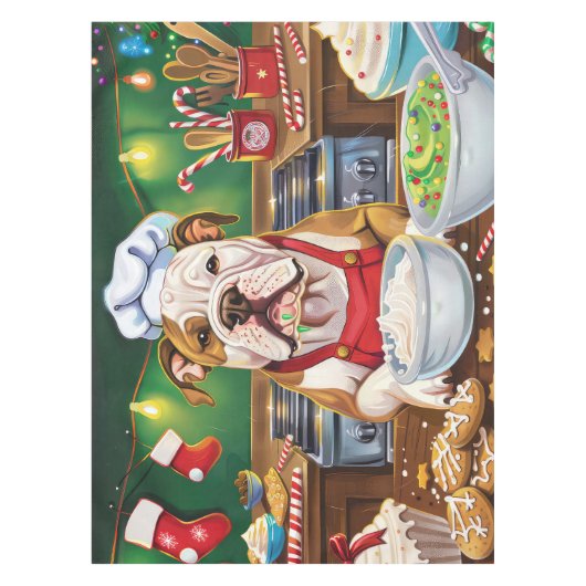 American Bulldog Holiday Baking: Festliche Weihnac Tischdecke (Vorderseite)
